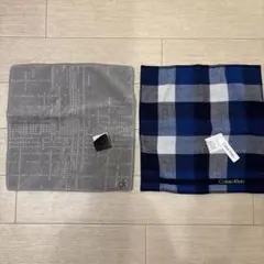 Calvin Klein チェック柄タオルハンカチ 2枚セット
