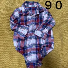ベビーギャップ　チェックシャツ　ロンパース　９０