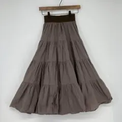 TO*b. by agnes b. ブラウン ティアードスカート 36サイズ