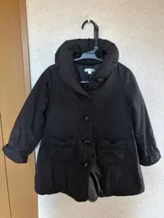 ブラック ダウンコート リボンデザイン