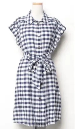 タイムセール【極美品】ADAM ET ROPE’ チェック半袖ワンピース