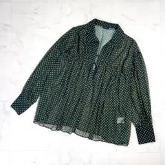 美品 JOSEPH ドット柄 シースルーブラウス グリーン サイズ36*MD8のサムネイル