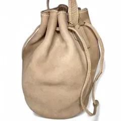 美品　オールドコーチ　ショルダーバッグ　巾着　ヌバック　レザー　ベージュ　バケツ