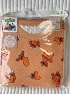 UNIQLO エルモ パジャマ 110サイズ　キルト　オレンジ　キッズ　長袖