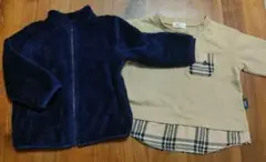 ユニクロ　ベビー　90 ネイビー フリースジャケット　POLObaby トップス