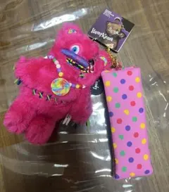 ハミクマキャンディ　ストラップ付きマスコットキーチェーン　ピンク ユニバ