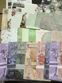 095デザインペーパー10x14cmおすそ分け100枚セットコラージュ素材紙