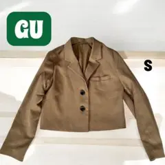 最終値下げ【GU 】ベージュ クロップド丈ジャケットS テーラードカラー