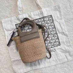 極美品】ヴィオラドーロ アバカレザーコンビバッグ かごバッグ - メルカリ