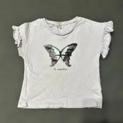 any FAMライトグレー 蝶モチーフ Tシャツ