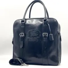 【極美品】バーバリープローサム 2way ボストンバッグ ビッグホースロゴ 希少