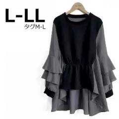 a042 新品 L～LL相当 ゆったり 大きめ タグM-L フレアチュニック