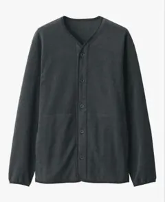 素材に還るフリースカーディガン　無印良品　紳士 M　黒