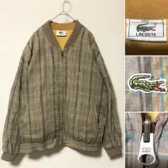 レア 80s フランス製 LACOSTE チェック リバーシブル ブルゾン