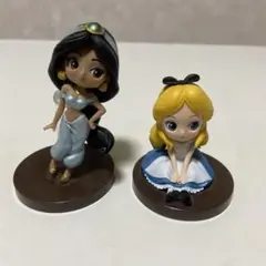 ディズニー Qposket ジャスミン アリス フィギュア 2体セット