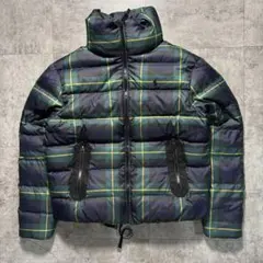 近年モデル　ラルフローレン　ダウンジャケット　短丈　マドラスチェックドローコード