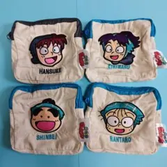 忍たま乱太郎　スクエアポーチ　ガチャ　乱太郎　きり丸　しんべヱ　半助