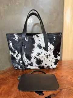 POMTATA ポンタタ トートバッグ ハラコ風 ポーチ付き