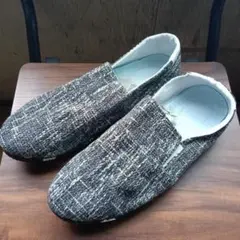 新品 27cm メンズ スリッポン グレー シューズ 靴 カジュアル 普段着