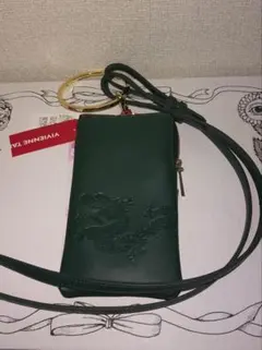 VIVIENNE TAM ドラゴンエンボス加工 緑色スマホショルダーバッグ