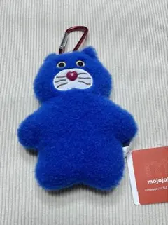 mojojojo カラビナ付きぬいぐるみポーチ nicky 青ネコ