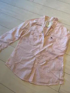 Abercrombie & Fitch ピンクストライプ長袖シャツ