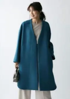 ノーカラーコート ピーコート