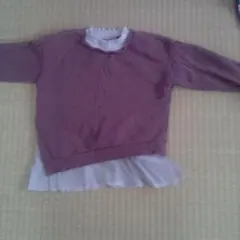 branshes フリル付きパープルトレーナー