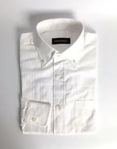 【美品】ONLY PREMIO イージーケア ホワイト ストライプシャツ 首37