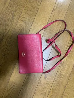 COACH 赤 レザー ショルダーバッグ