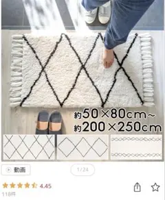玄関マット ラグマット サイズ　50cmx80cm