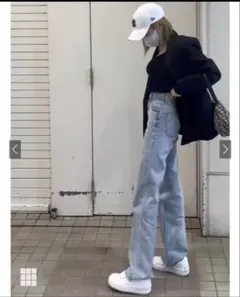 GRL フリンジへムセミフレアデニムパンツ XS