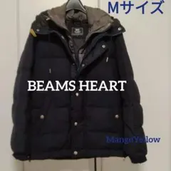 BEAMS HEARTダウンジャケット フード付　メンズ М　紺 クリーニング済