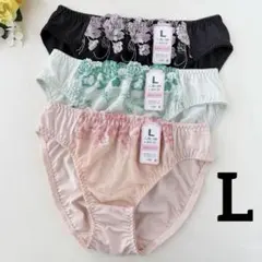 レディースショーツ　3枚セット　Lサイズ　レース　トリコットショーツ　新品