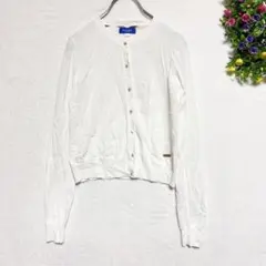 ブルーレーベルクレストブリッジ【38】長袖カーディガン 羽織り オフィス 古着