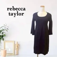 zG1285【S】rebecca taylor ひざ丈 スクエアネック