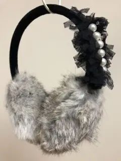 パールビジュー付き　イヤーマフラー　耳当て