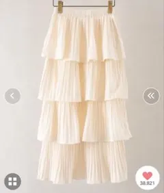 美品 SpRay プリーツティアードフリルロングスカート