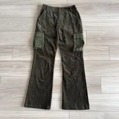 atmos カーゴパンツ コーデュロイ カーキ フレアパンツ ミリタリーパンツ