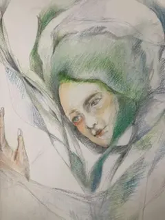 絵画 肉筆原画 水彩画 ドローイング 美人画 手描きイラスト セクシー
