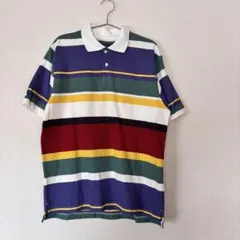 新品BEAMS+ マルチカラー ストライプ ポロシャツ L 半袖のサムネイル