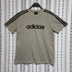 adidas★スリーストライプス 半袖 Tシャツ 刺繍ロゴマーク L