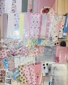 デザインペーパー a4 折り紙　大量まとめ売り　シール 断捨離