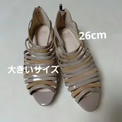 CAROL ベージュ ストラップサンダル 26cmk02