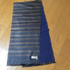 mila schön ストライプ 模様入りマフラー ネイビー