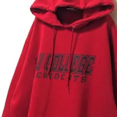 ジャージーズ W&Jカレッジ スウェットパーカー レッド 赤 L 古着