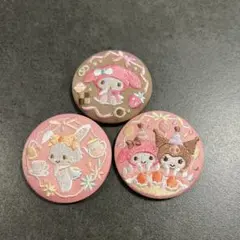 サンリオ 刺繍缶バッジ 3点セット