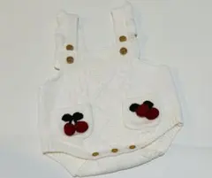 ホワイト チェリー刺繍 サロペット 70cm