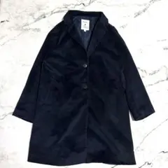 ニコアンド　チェスターコート　ロング　ネイビー　L　シンプル⭐︎