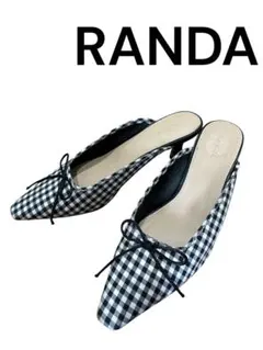 RANDA ギンガムチェック ミュール M